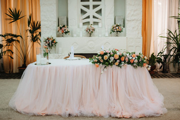 Banquet hall for weddings with decorative elements