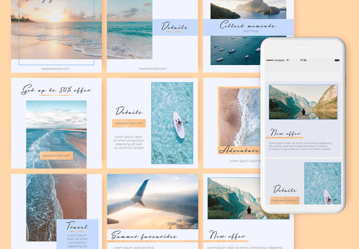 15 Social Media Post Layouts with Glitter Elements