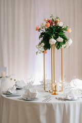 Banquet hall for weddings with decorative elements