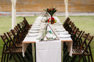 Banquet hall for weddings with decorative elements