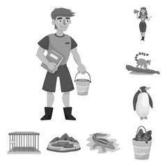 Vector illustration of zoo  and park icon. Collection of zoo  and animal stock symbol for web.
