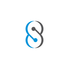 8 number icon eight infinity logo icon