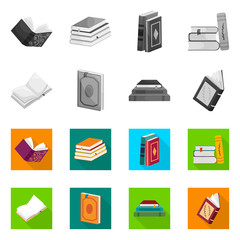 Vector illustration of training and cover sign. Collection of training and bookstore  vector icon for stock.