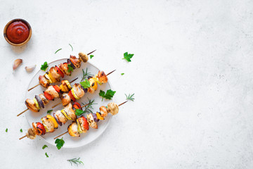 Chicken and vegetable skewers