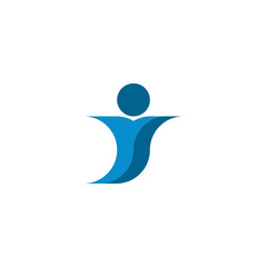 blue man icon letter y logo element