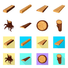 Isolated object of tree   and raw  symbol. Collection of tree   and construction stock symbol for web.