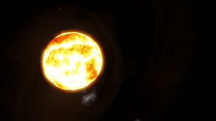 Exoplanet 3d illustration. Sun. It is the star at the center of the Star System. (Elements of this image furnished by NASA.)