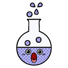 comic book style cartoon test tube