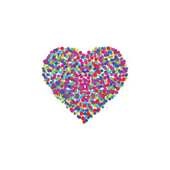 colorful heart love symbol with circles vector