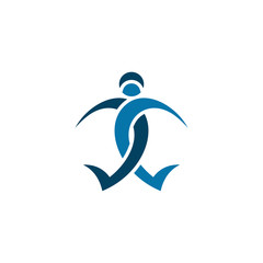 crossed legs man logo icon symbol