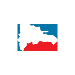 dominican republic map logo icon vector symbol