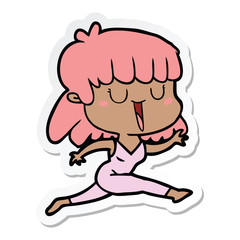 sticker of a cartoon woman