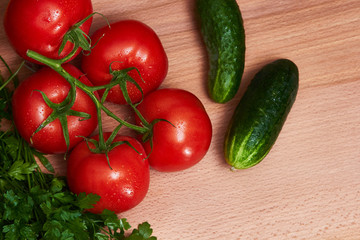 Ingredients for salad - it's healthy food and a lot of vitamins for the human body.