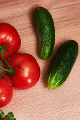 Ingredients for salad - it's healthy food and a lot of vitamins for the human body.