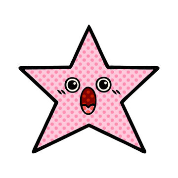 comic book style cartoon star fish