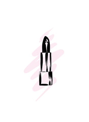 Lipstick. Cosmetic vector. Makeup. Drawing. Fashion & Style.