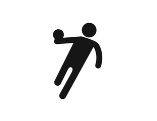 Handball icon, handball player vector web icon isolated on white background, EPS 10, top view