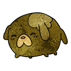 textured cartoon of cute kawaii dog