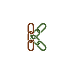 letter k link chain logo symbol element