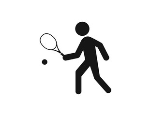 Tennis icon, Tennis player vector web icon isolated on white background, EPS 10, top view
