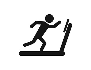 Treadmill running vector web icon isolated on white background, EPS 10, top view