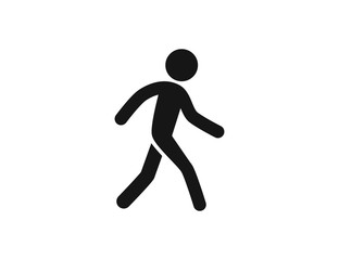 Walk icon, walking man vector web icon isolated on white background, EPS 10, top view