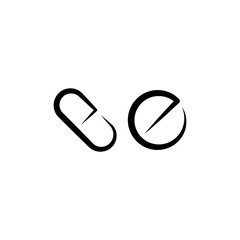 pill symbol element logo icon vector