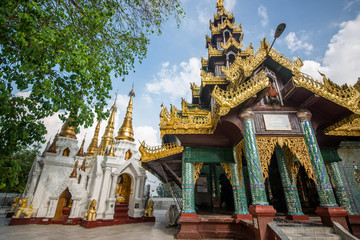Shwedagon Pagoda Buddhist Temple in Yangon, Myanmar