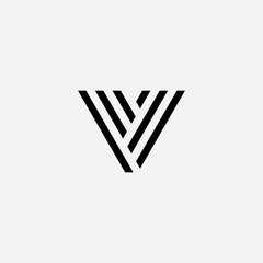 v logotype letter black symbol vector sign