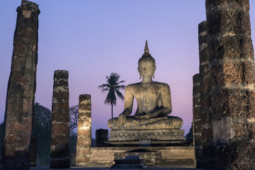 buddha in Wat Mahathat Temple in Sukhothai historical park