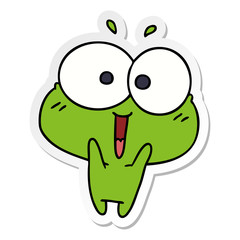 sticker cartoon kawaii excited cute frog