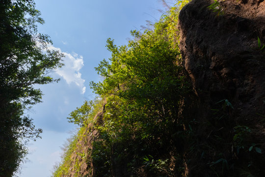 Thai And Myanmar Border Called Mittraphap Road Pass At Kanchanaburi , Thailand