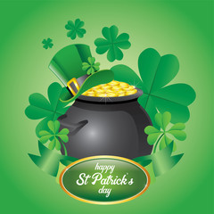 Saint Patrick's day with pot full of coins