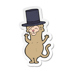 sticker of a cartoon monkey wearing top hat