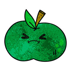 quirky hand drawn cartoon apple