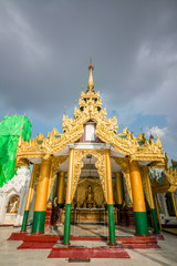 Shwedagon Pagoda Buddhist Temple in Yangon, Myanmar
