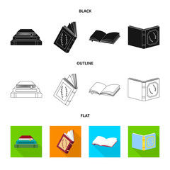 Vector design of training and cover logo. Set of training and bookstore  vector icon for stock.