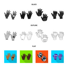 Vector illustration of silhouette and safety sign. Set of silhouette and comfort vector icon for stock.