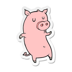 sticker of a funny cartoon pig
