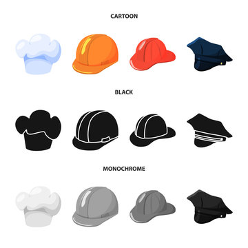 Vector design of clothing and cap logo. Set of clothing and beret vector icon for stock.