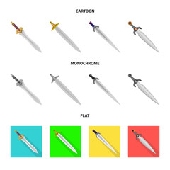 Isolated object of game  and armor  icon. Set of game  and blade  stock vector illustration.