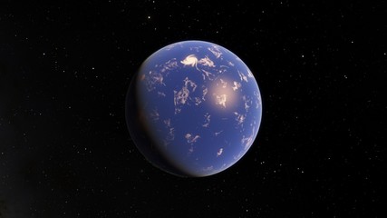 Exoplanet 3D illustration Second Earth (Elements of this image furnished by NASA)