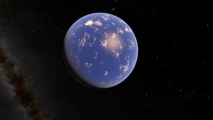 Exoplanet 3D illustration Second Earth (Elements of this image furnished by NASA)