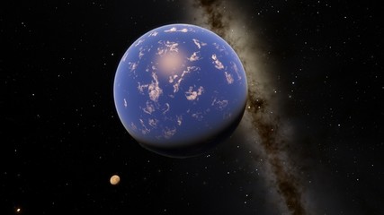Exoplanet 3D illustration Second Earth (Elements of this image furnished by NASA)