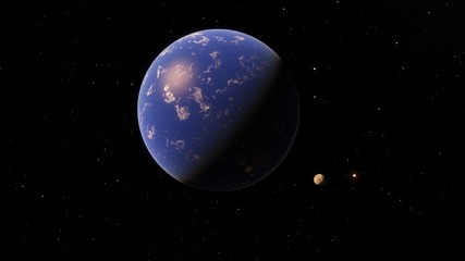 Fototapeta na wymiar Exoplanet 3D illustration Second Earth (Elements of this image furnished by NASA)