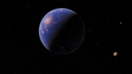Exoplanet 3D illustration Second Earth (Elements of this image furnished by NASA)