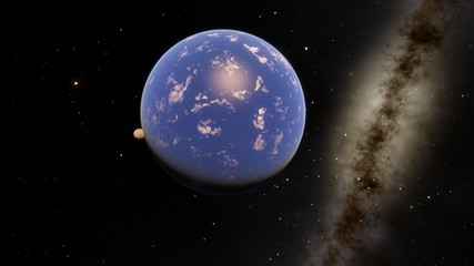 Exoplanet 3D illustration Second Earth (Elements of this image furnished by NASA)