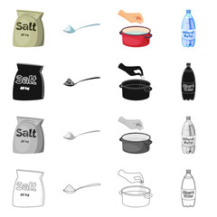 Vector design of cooking and sea logo. Collection of cooking and baking   stock vector illustration.