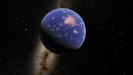 Exoplanet 3D illustration Second Earth (Elements of this image furnished by NASA)