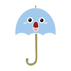 flat color retro cartoon umbrella